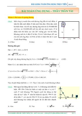 Bài giảng toán ứng dụng thực tiễn